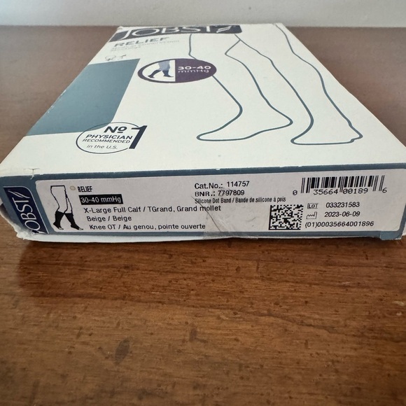 NWT Jobst Relief Medical Compression Stockings Full Calf- Tan Size XL 30-40 mmHg - Picture 2 of 9